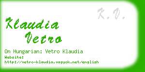 klaudia vetro business card